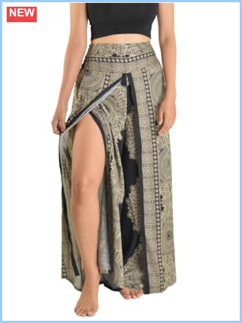 Womens Rayon Palazzo Pants Slit Wide Leg Flowy Yoga Beach Lounge